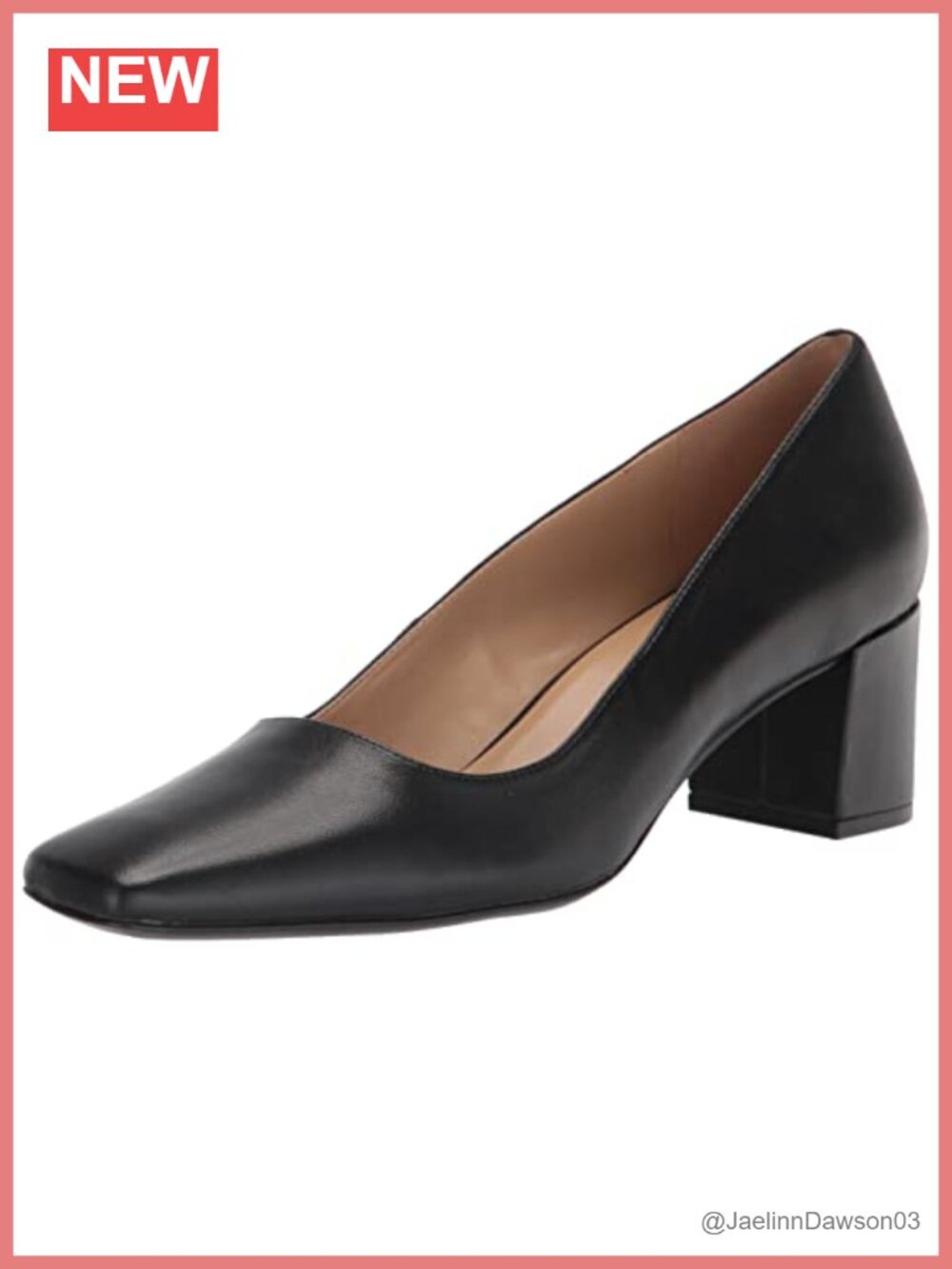 Naturalizer Karina Women's Low Block Heel Square Toe Pump Leather